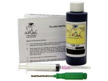 Pigment Black 120ml Kit to refill CANON PG-210, PG-240, PG-245, PG-260, PG-275, and many other cartridges