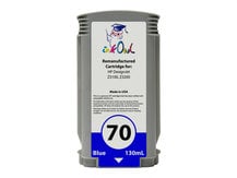 Remanufactured 130ml HP #70 BLUE Pigment Cartridge for DesignJet Z3100, Z3200 (C9458A)