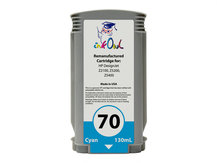 Remanufactured 130ml HP #70 CYAN Pigment Cartridge for DesignJet Z2100, Z5200, Z5400 (C9452A)