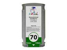 Remanufactured 130ml HP #70 GREEN Pigment Cartridge for DesignJet Z3100, Z3200 (C9457A)