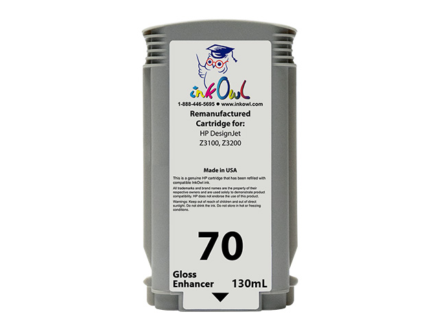 Remanufactured 130ml HP #70 GLOSS ENHANCER Cartridge for DesignJet Z3100, Z3200 (C9459A)