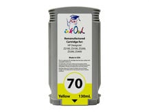 Remanufactured 130ml HP #70 YELLOW Pigment Cartridge for DesignJet Z2100, Z3100, Z3200, Z5200, Z5400 (C9454A)