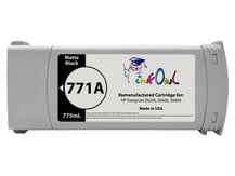 Remanufactured 775ml HP #771A series MATTE BLACK Pigment Cartridge for DesignJet Z6200, Z6600, Z6800 (B6Y15A)