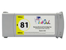 Remanufactured 680ml HP #81 YELLOW Dye Cartridge for DesignJet 5000, 5500 (C4933A)