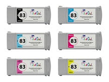 6-Pack of Remanufactured 680ml HP #83 UV-Pigment Cartridges for DesignJet 5000uv, 5500uv