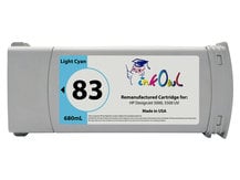 Remanufactured 680ml HP #83 LIGHT CYAN UV-Pigment Cartridge for DesignJet 5000uv, 5500uv (C4944A)