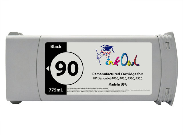 Remanufactured 775ml HP #90 BLACK Cartridge for DesignJet 4000, 4020, 4500, 4520 (C5059A)