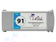 Remanufactured 775ml HP #91 CYAN Pigment Cartridge for DesignJet Z6100 (C9467A)