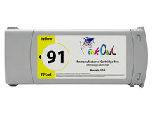 Remanufactured 775ml HP #91 YELLOW Pigment Cartridge for DesignJet Z6100 (C9469A)